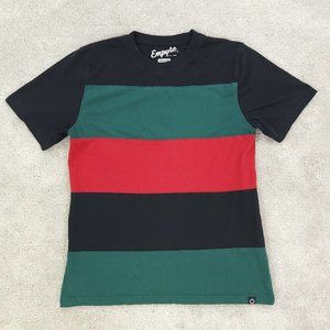 Empyre T-Shirt Mens Medium Black Striped Colorblock Short Sleeve Crew Neck